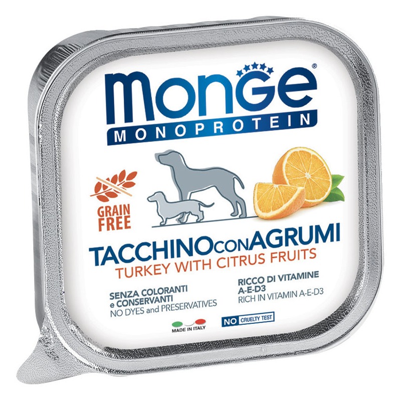 MONGE CANE FRUT TACCHINO/AGRUMI 150GR