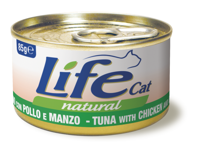 LIFE CAT TONNO/POLLO/MANZO 85 GR