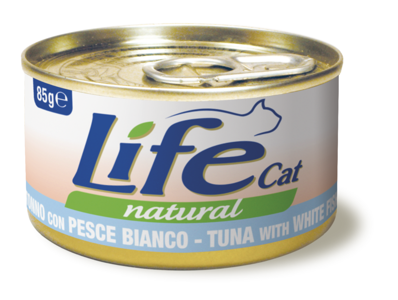 LIFE CAT TONNO CON PESCE BIANCO 85 GR