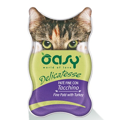 Oasy Wet Cat DELICATESSE   Pate con TACCHINO Vaschetta 85 gr
