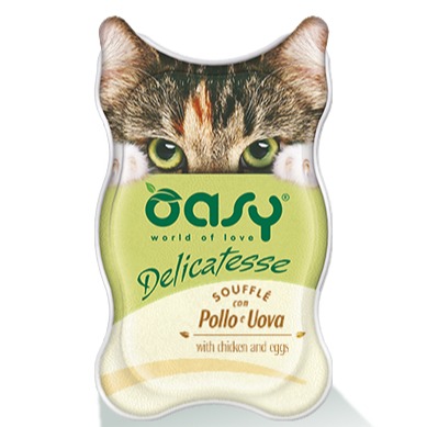 Oasy Wet Cat DELICATESSE   Souffle con POLLO E UOVA 
