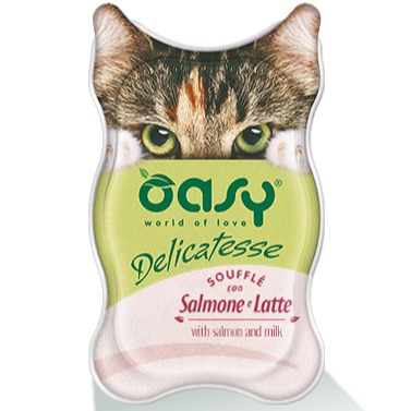 Oasy Wet Cat DELICATESSE   Souffle con SALMONE E LATTE