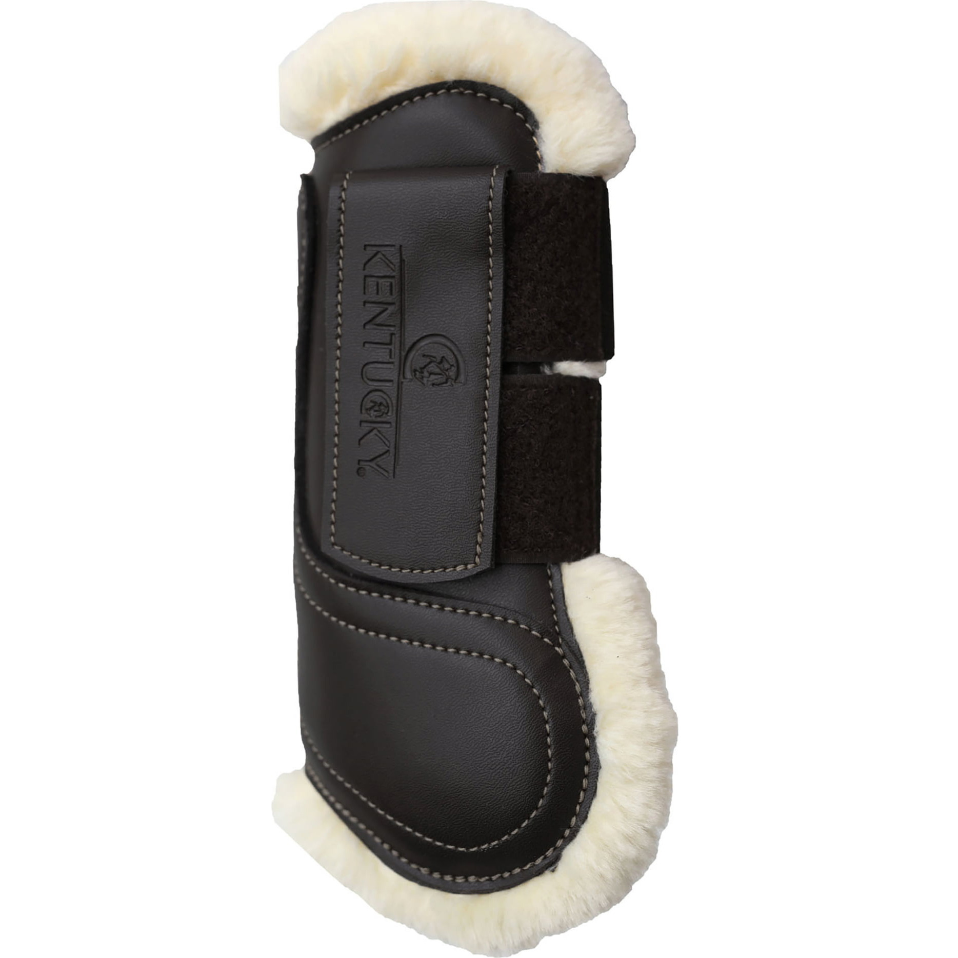 Sheepskin Leather Tendon Boots Hook & Loop nero