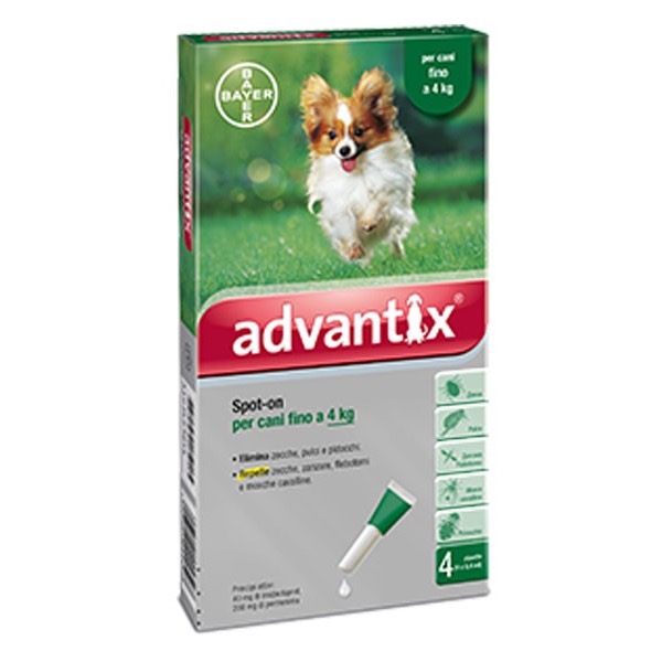 ADVANTIX SPOT ON CANI < 4 KG - SCATOLA 4 PIPETTE