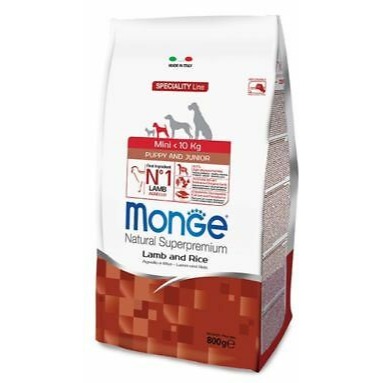 MONGE MINI PUPPY AGNELLO/RISO 800G