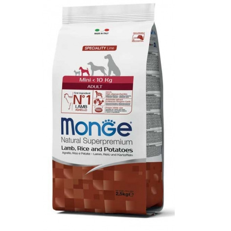 MONGE MINI ADULT AGNELLO RISO E PATATE 2,5KG