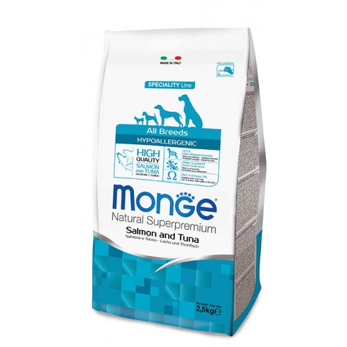 MONGE CANE HYPOALLERGENIC SALMONE E TONNO 12KG