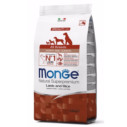 MONGE ALL BREED PUPPY AGNELLO E RISO 2.5KG