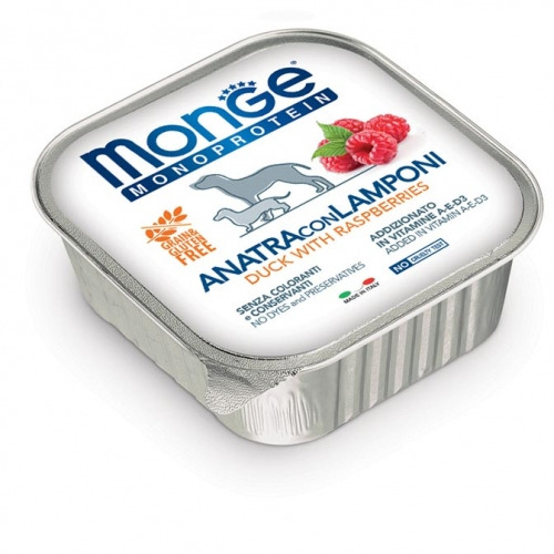 MONGE FRUIT ANATRA E LAMPONI 150 GR