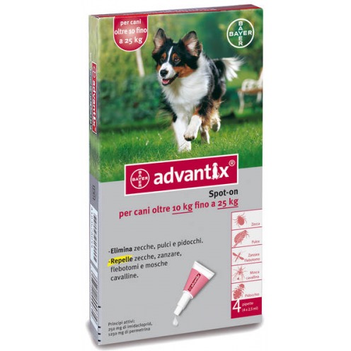 ADVANTIX SPOT ON CANI 10-25 KG SCATOLA 4 PIP.