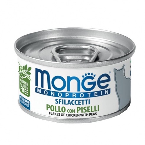 MONGE SFILACCETTI POLLO E PISELLI 80GR