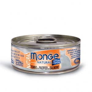 MONGE NATURAL TONNO CON SALMONE 80G