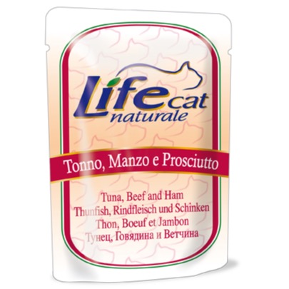 LIFE CAT TONNO MANZO E PROSCIUTTO 70 GR