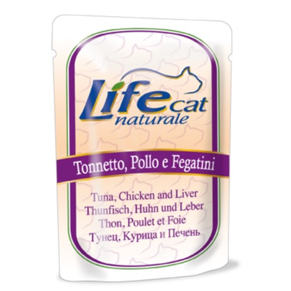 LIFE CAT TONNO POLLO FEGATINI 70 GR