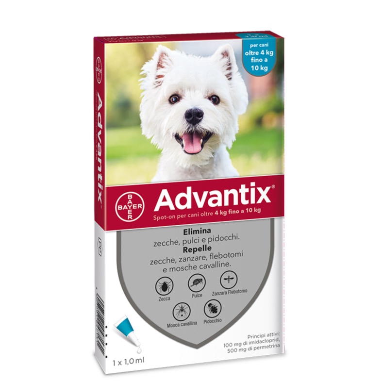 ADVANTIX CANI 4-10 KG 1 PIPETTA da 0.4 ML