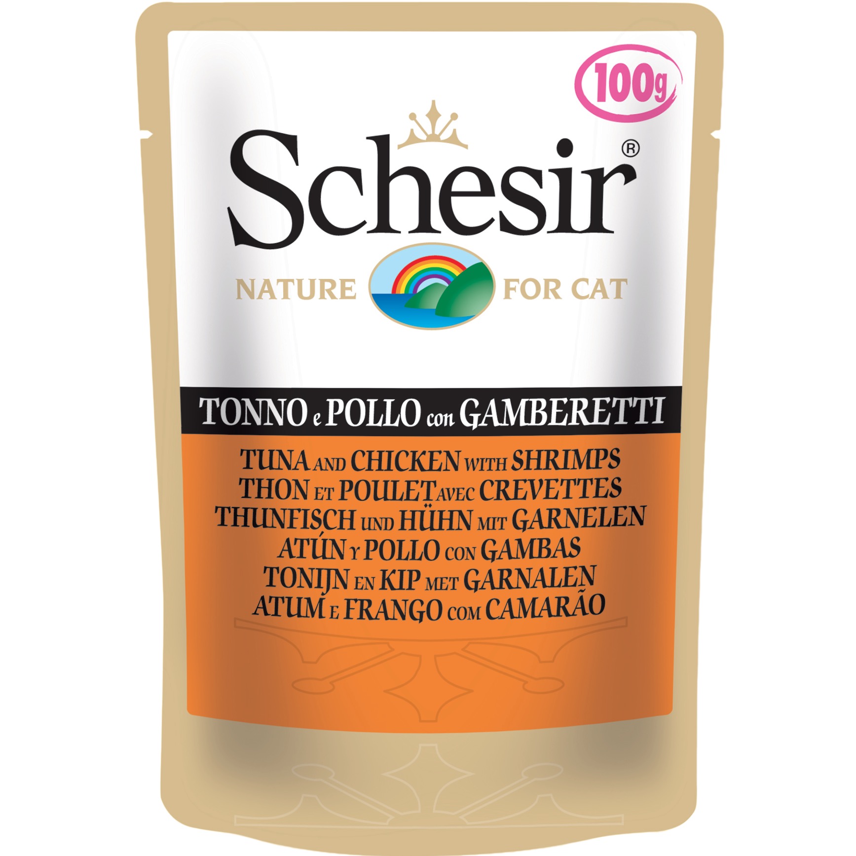 SCHESIR SOFT TONNO POLLO E GAMBERI GR 100