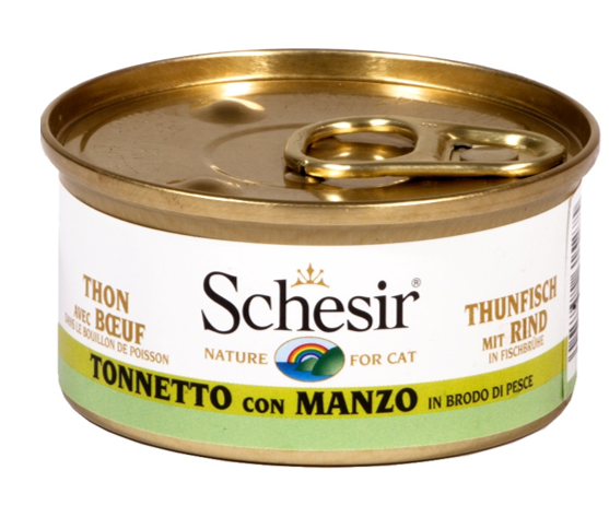 SCHESIR TONNO E MANZO IN BRODO 70 GR