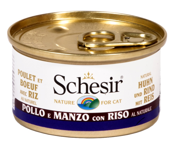 SCHESIR POLLO MANZO E RISO AL NATURALE 85 GR