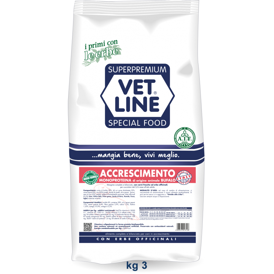 VET LINE CANE ACCRESCIMENTO BUFALO 3KG