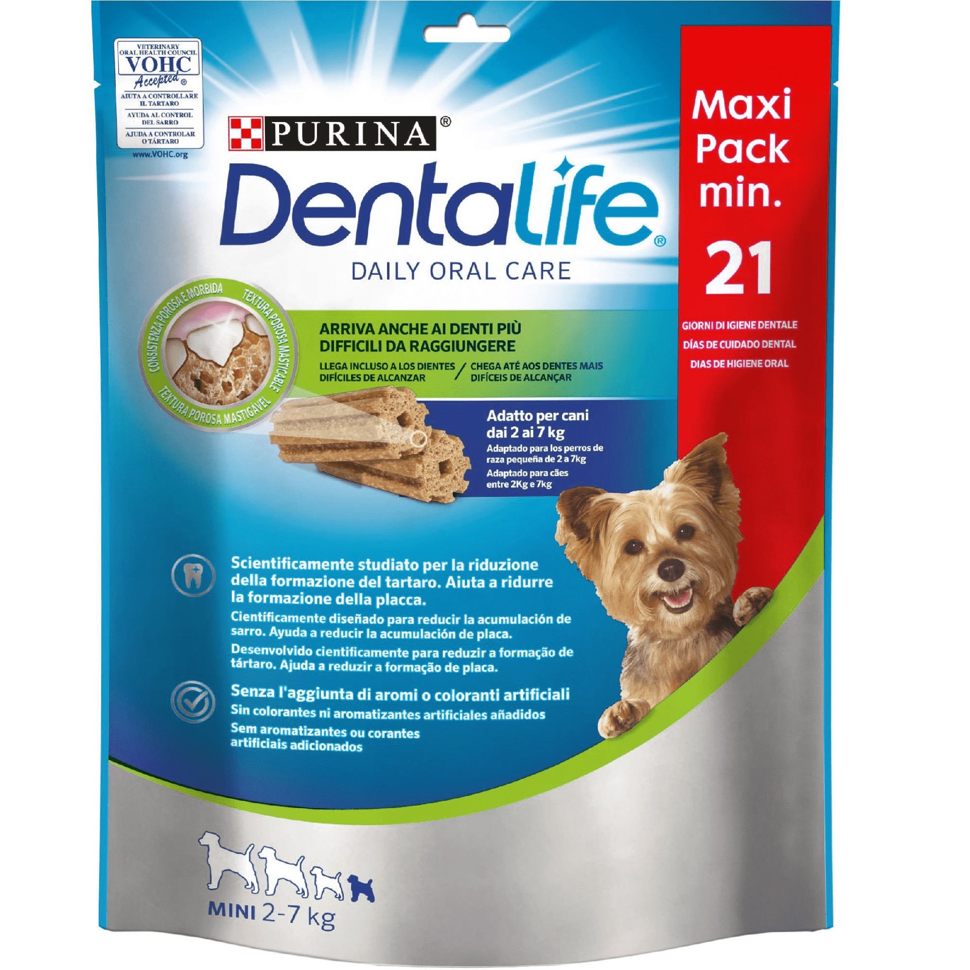 DENTALIFE Cane Snack per l'igiene orale Taglia Mini 21 PEZZI