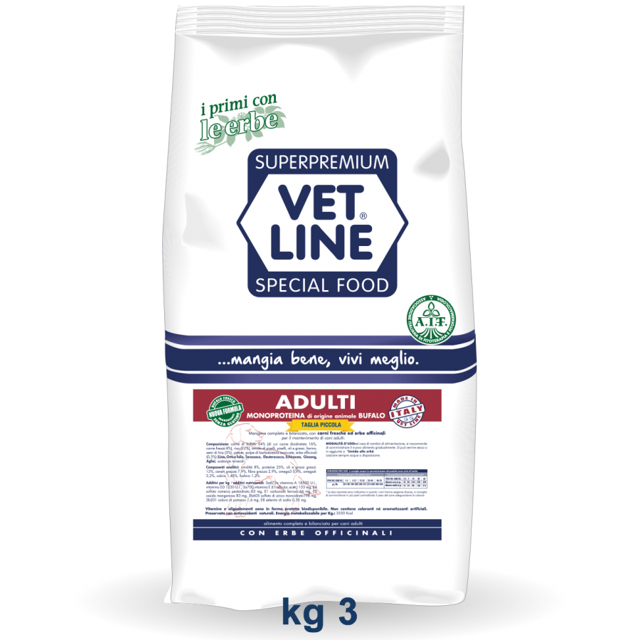 VET LINE CANE TAGLIA PICCOLA BUFALO 3 KG