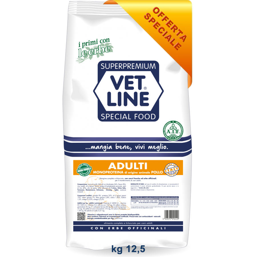 VET LINE CANE  ADULTO POLLO 12.5 KG