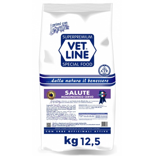 VET LINE CANE SALUTE CERVO E PATATE 12.5 KG