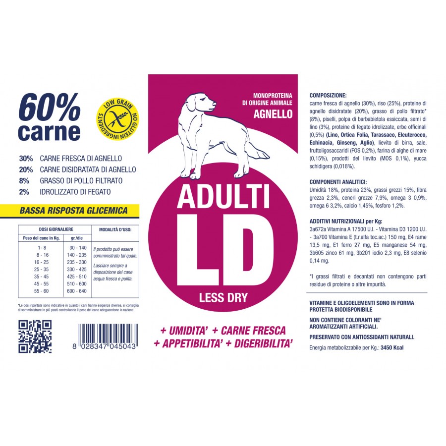 VET LINE CANE ADULT LD AGNELLO 3 KG