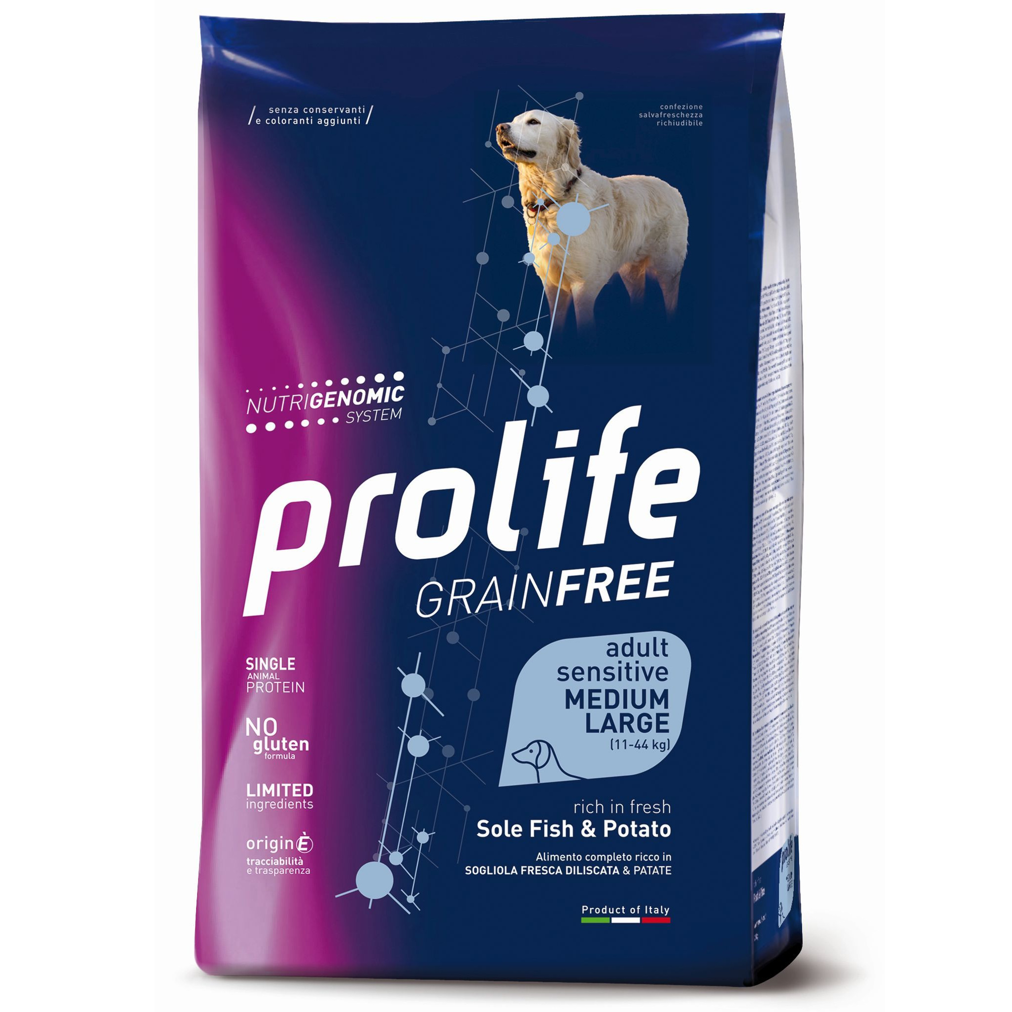 PROLIFE CANE GRAIN FREE SENSITIVE SOLE FISH & POTATO 10 KG