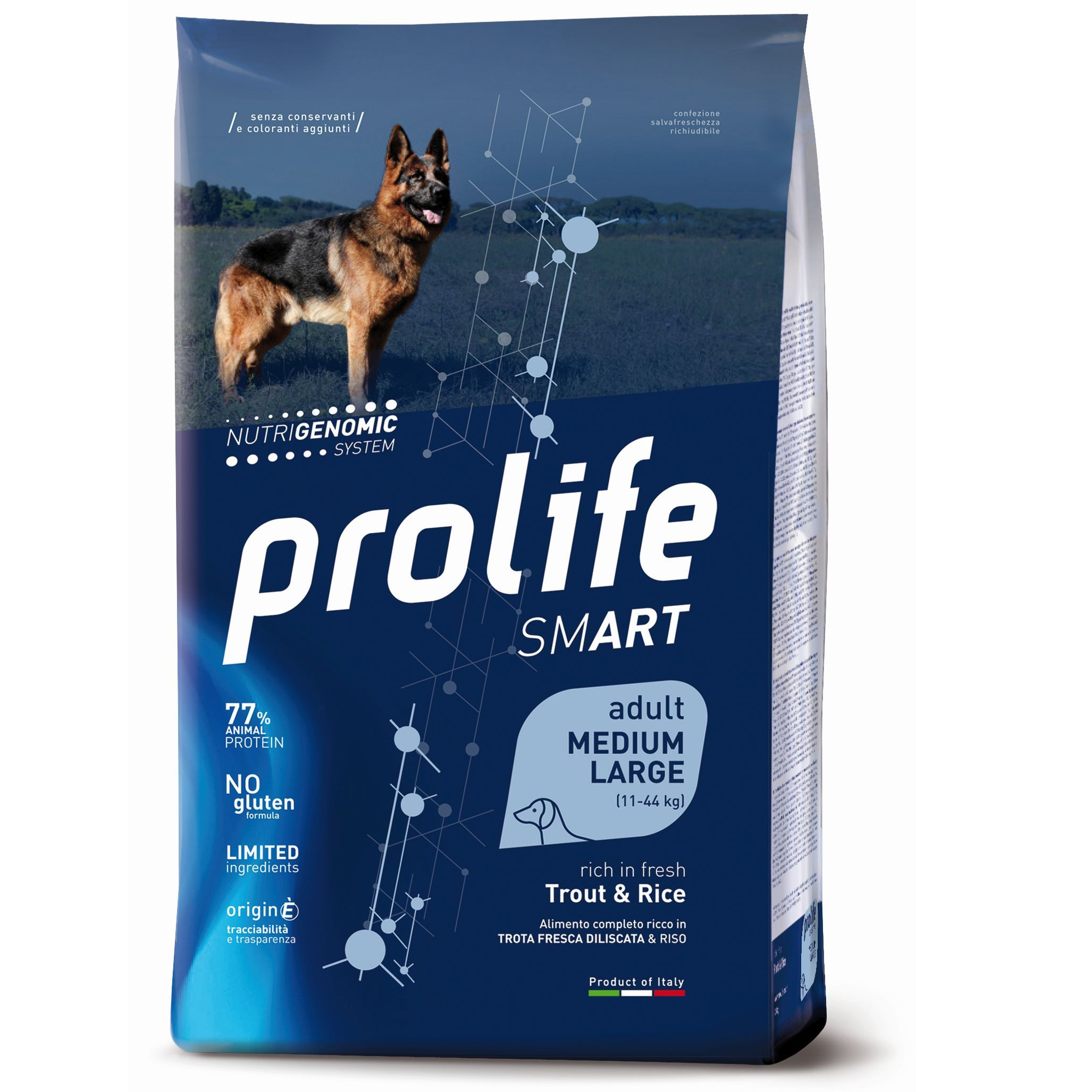 PROLIFE CANE ADULT TROTA & RISO MED/LARGE 12 KG