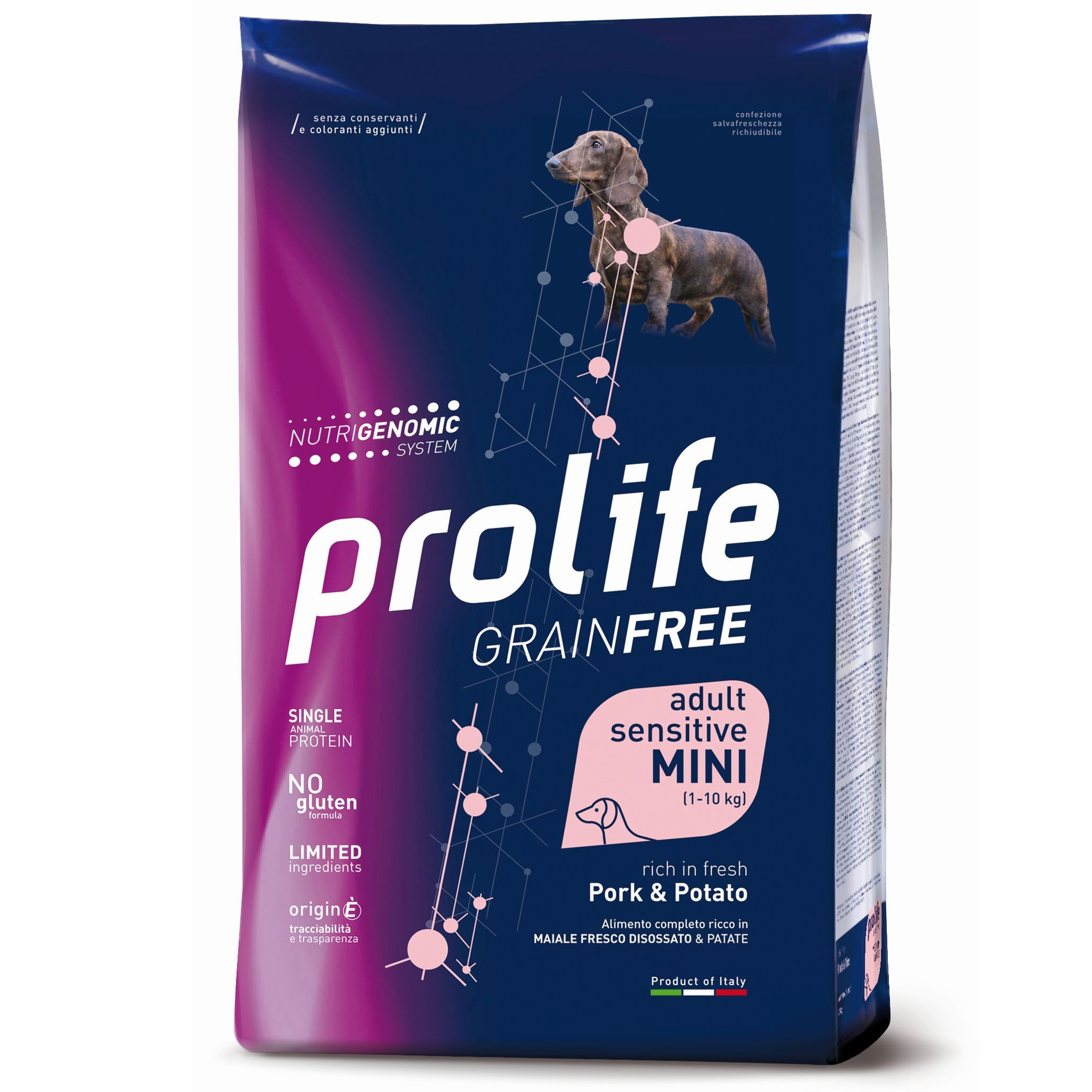 PROLIFE CANE GRAIN FREE SENSITIVE PORK & POTATO MINI 600 G