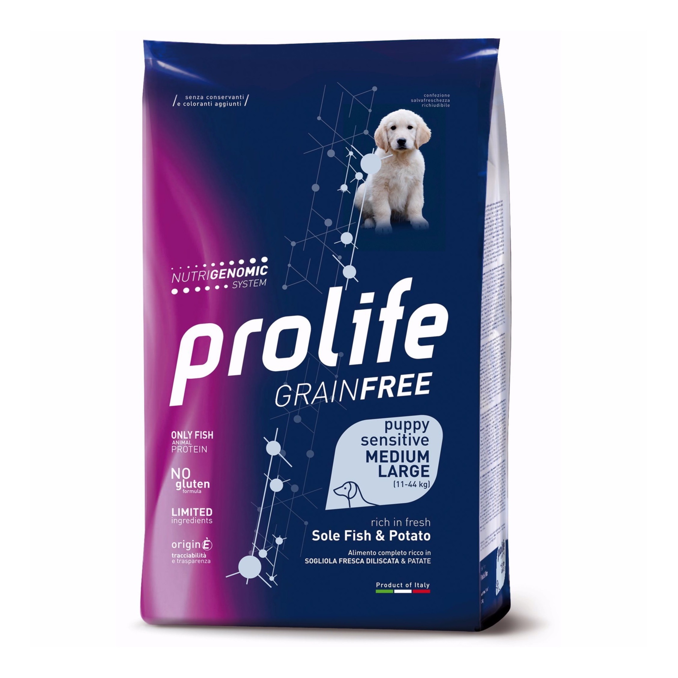 PROLIFE GRAIN FREE PUPPY SOLE FISH E POTATO M/L 10 KG