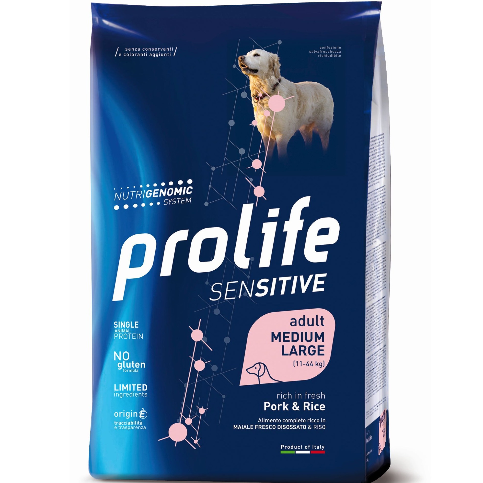 PROLIFE CANE SENS PORK E RICE M/L 10 KG