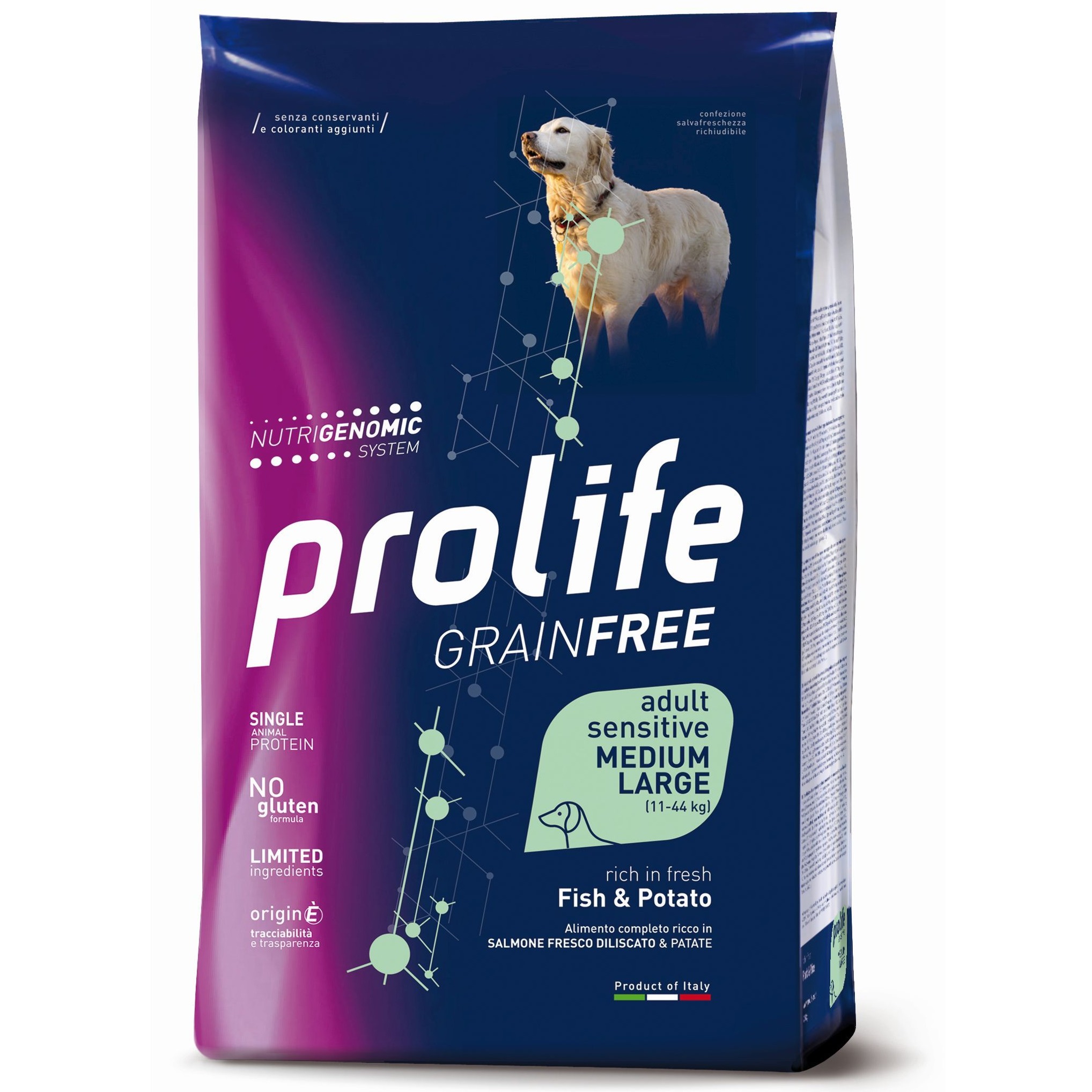 PROLIFE CANE GF SENS FISH E POTATO MED/LARGE 2,5 KG