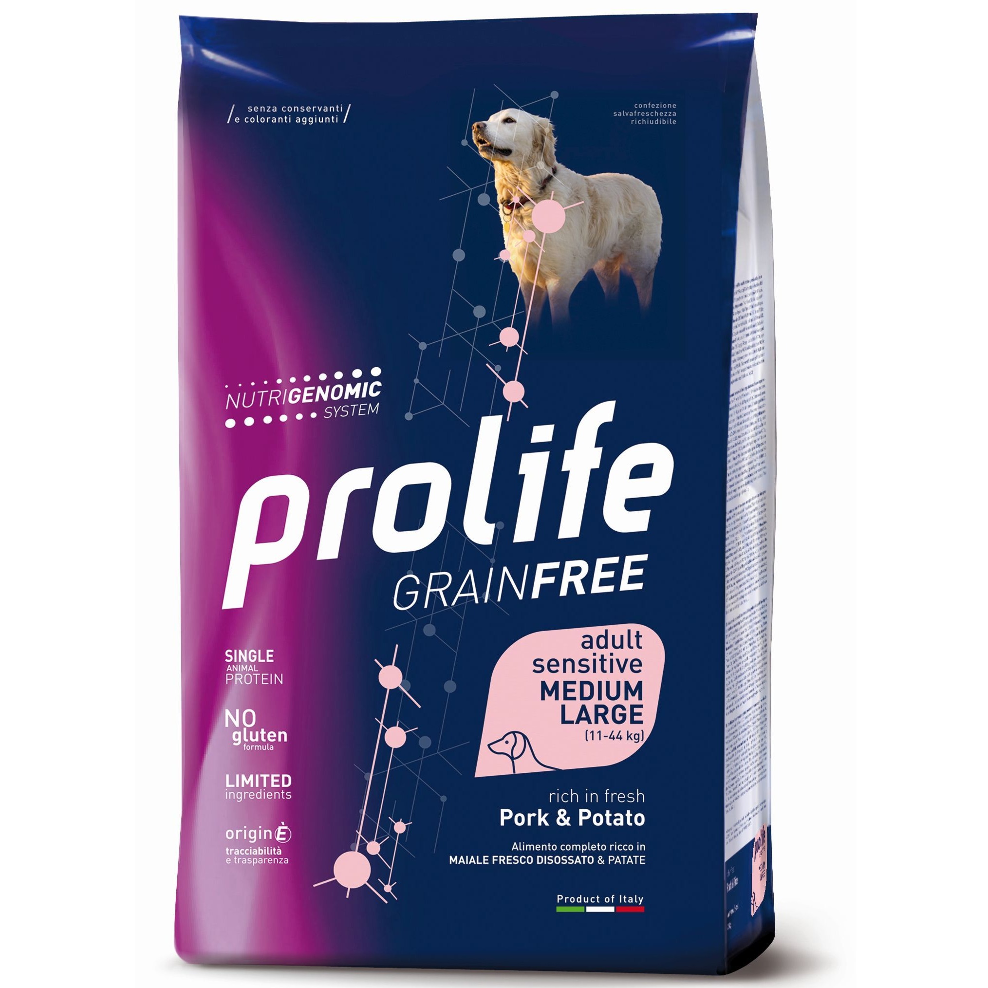 PROLIFE CANE GRAINFREE PORK E POTATO MEDIUM/LARGE