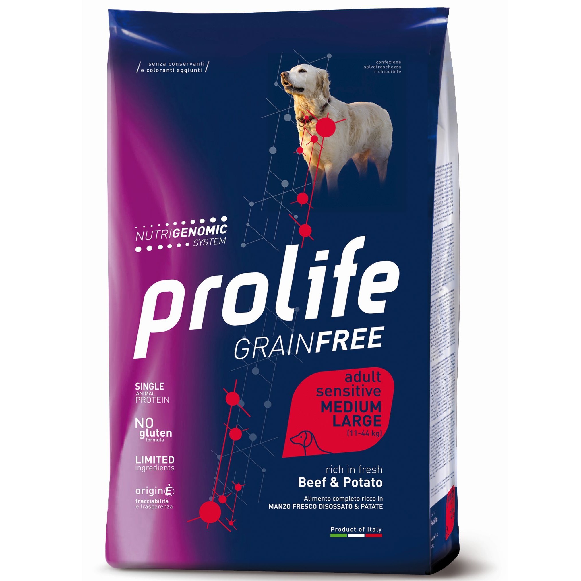 PROLIFE CANE SENSITIVE BEEF E P 10 KG