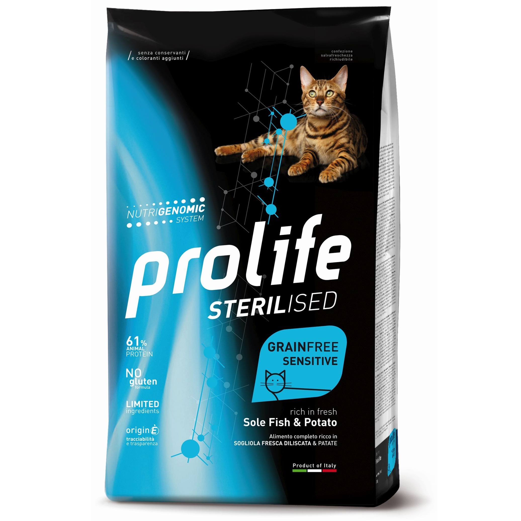 PROLIFE GATTO STERILIZZATO GRAIN FREE SOGLIOLA 1,5 KG