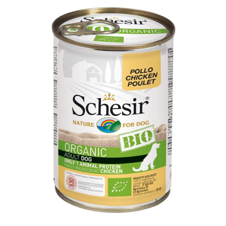 SCHESIR CANE BIO WET POLLO 400g.