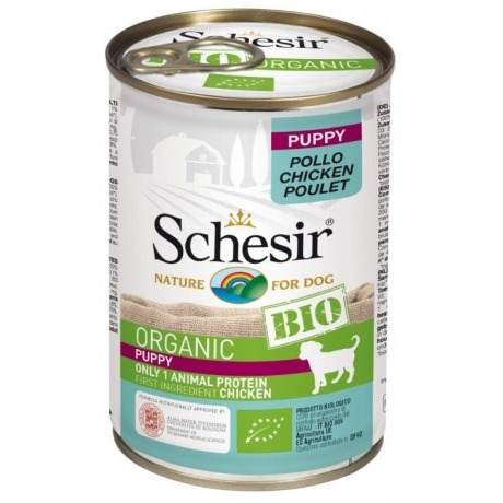 SCHESIR CANE BIO WET PUP/POLLO 400g.