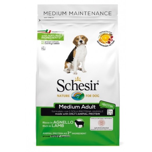 SCHESIR CANE ADULT MEDIUM AGNELLO 3 KG