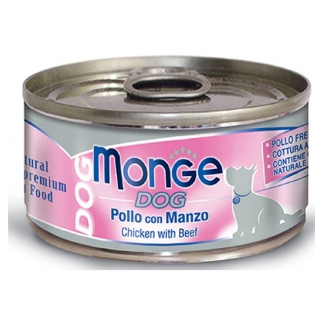 MONGE CANE NATURAL POLLO E MANZO 95 GR