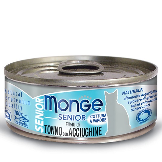 monge gatto jelly senior tonno e acciughine 80 g