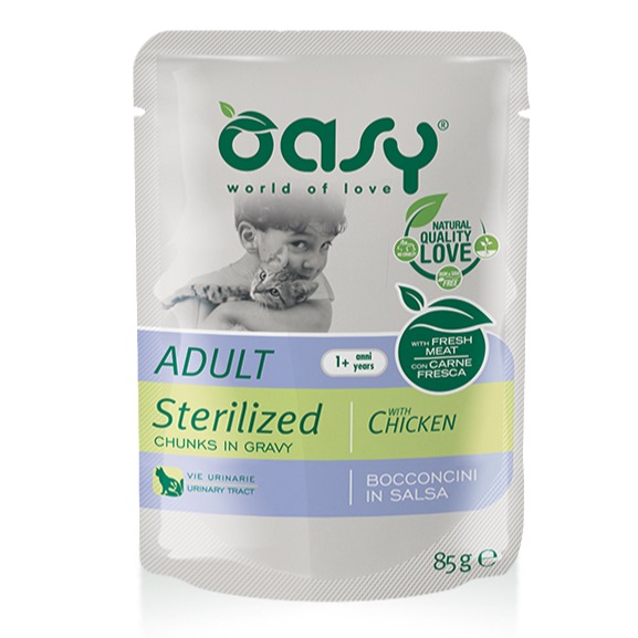 OASY WET CAT BOC ADULT STER CHICKEN 85GR