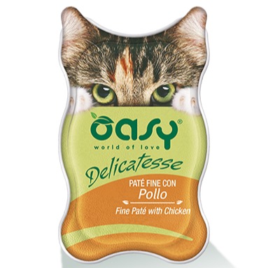 Oasy Wet Cat DELICATESSE   Pate con POLLO Vaschetta 85 gr 