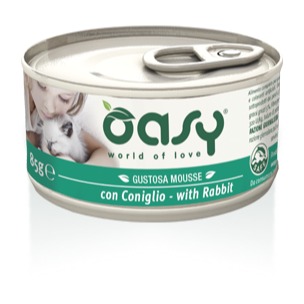 Oasy Wet Cat   MOUSSE con CONIGLIO Lattina 85 gr 