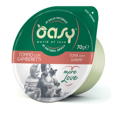 OASY GATTO TONNO CON GAMBERETTI 70 GR