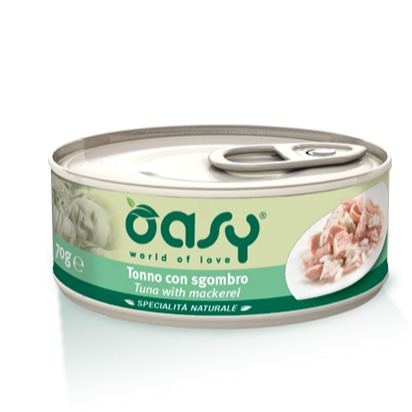 OASY WET CAT NATURALI TONNO CON SGOMBRO 150 GR