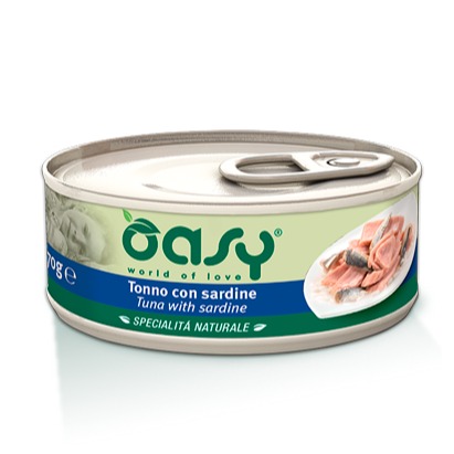 OASY WET CAT NATURALI TONNO CON SARDINE 150 GR