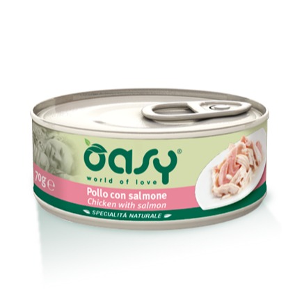 OASY WET CAT NATURALI POLLO CON SALMONE 150 GR