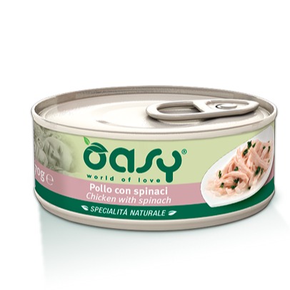 OASY WET CAT NATURALI POLLO CON SPINACI 150 GR